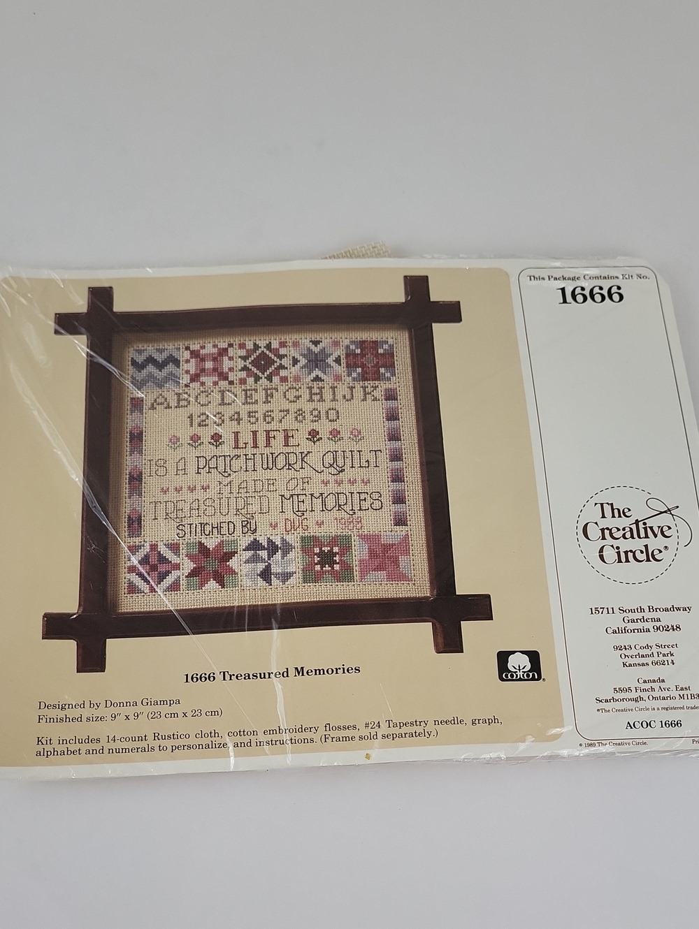 New Vtg The Creative Circle Counted Cross-Stitch Kit 1666 Treasured Memories
